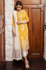 ZAHA - 3PC LAWN EMBROIDERED SHIRT WITH DIAMOND PRINTED DUPATTA AND TROUSER - RB11069