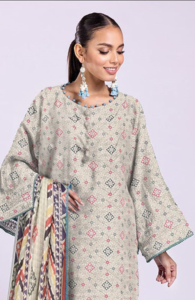 BAKHIYA - 3PC LAWN PRINTED SHIRT WITH LAWN PRINTED DUPATTA AND TROUSER - RB11011