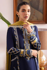 ZAHA - 3PC LAWN EMBROIDERED SHIRT WITH ORGANZA EMBROIDERED DUPATTA AND TROUSER - RB11070