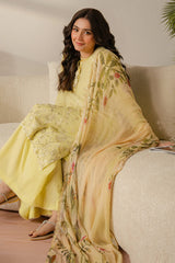 CROSS STITCH - 3PC LAWN EMBROIDERED SHIRT WITH NET ORGANZA DUPATTA AND TROUSER - RB11071