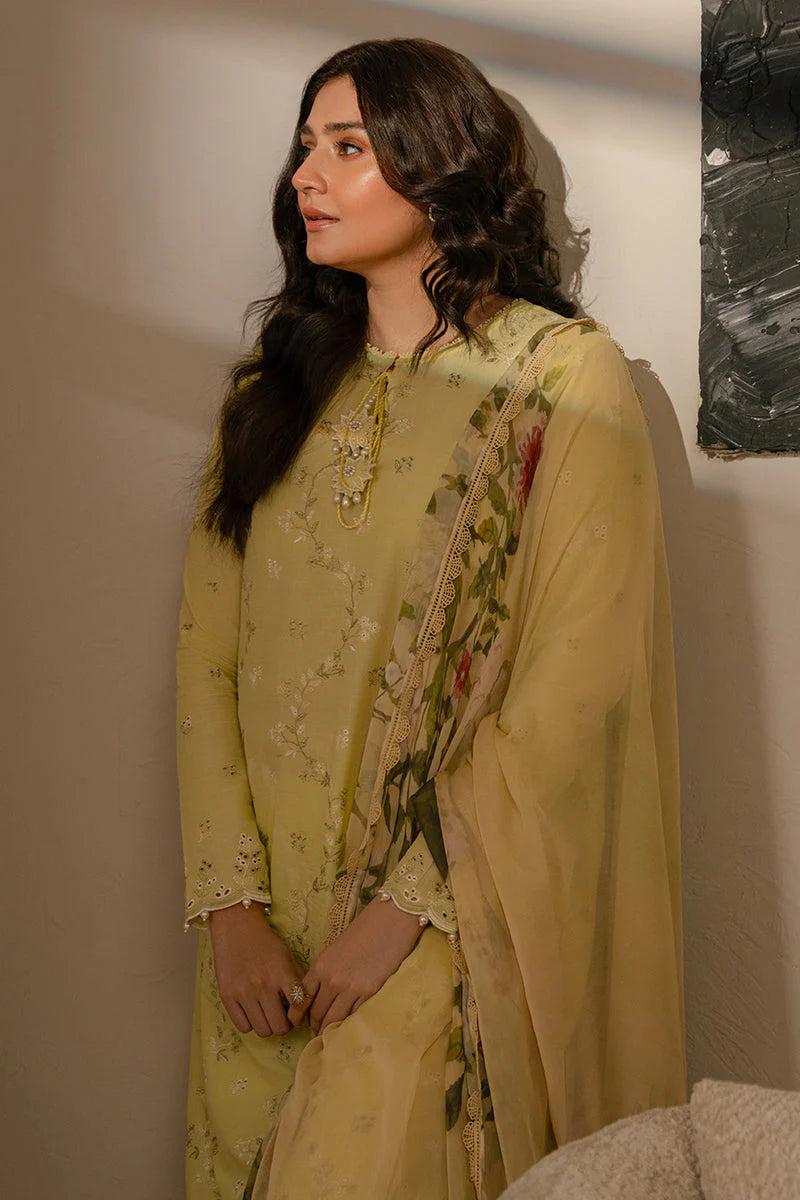 CROSS STITCH - 3PC LAWN EMBROIDERED SHIRT WITH NET ORGANZA DUPATTA AND TROUSER - RB11071