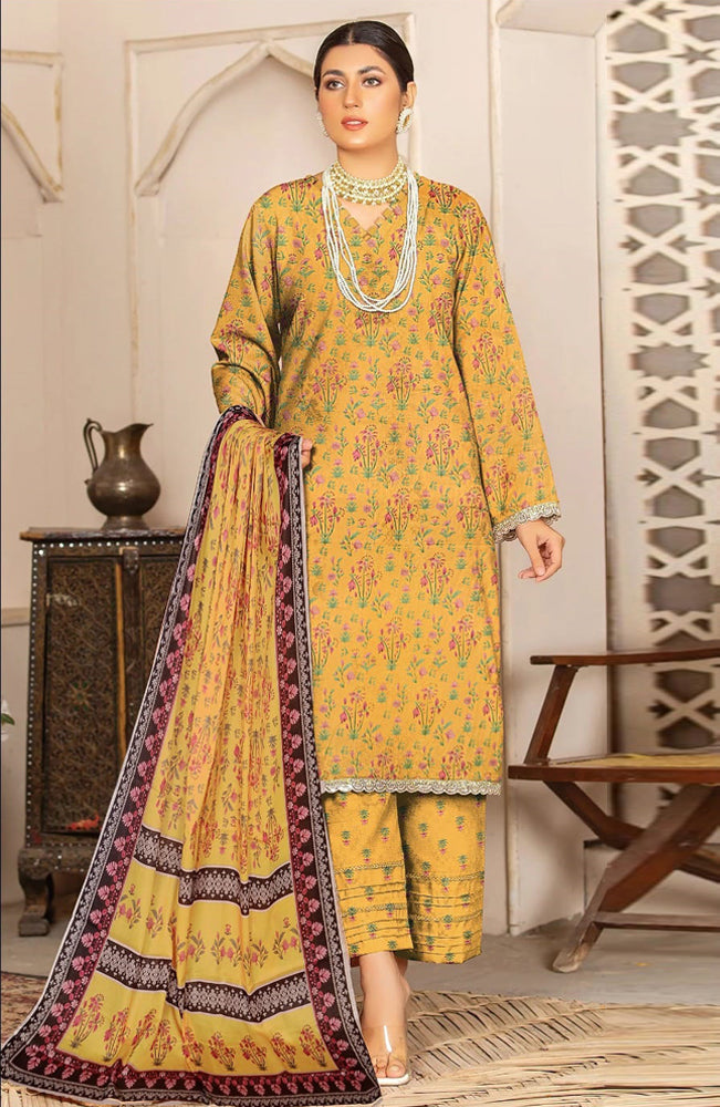 BAKHIYA - 3PC LAWN PRINTED SHIRT WITH LAWN PRINTED DUPATTA AND TROUSER - RB11017