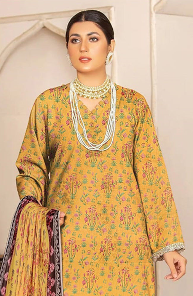 BAKHIYA - 3PC LAWN PRINTED SHIRT WITH LAWN PRINTED DUPATTA AND TROUSER - RB11017