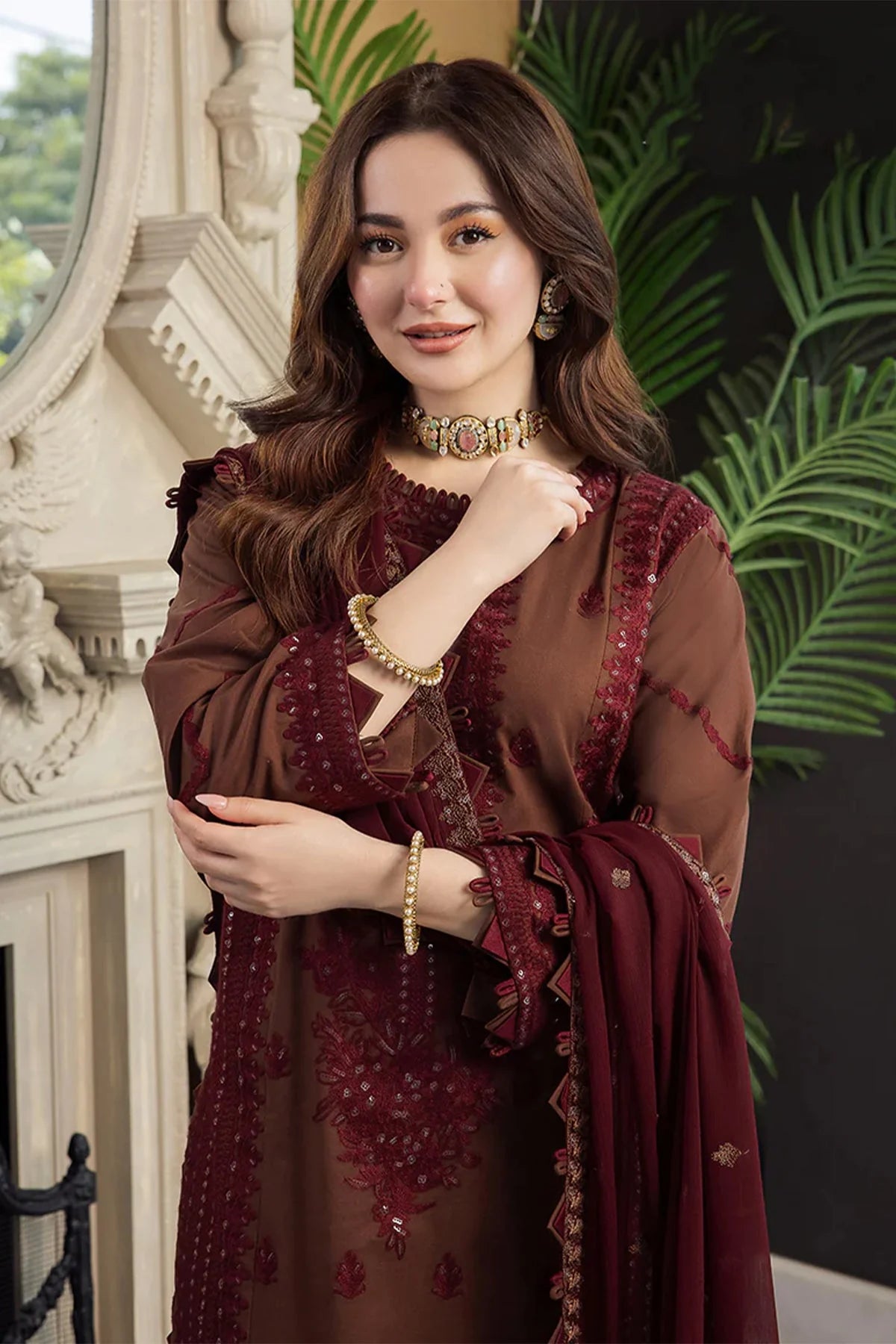 ASIM JOFA - 3PC LAWN EMBROIDERED SHIRT WITH CHIFFON EMBROIDERED DUPATTA AND TROUSER - RB11073