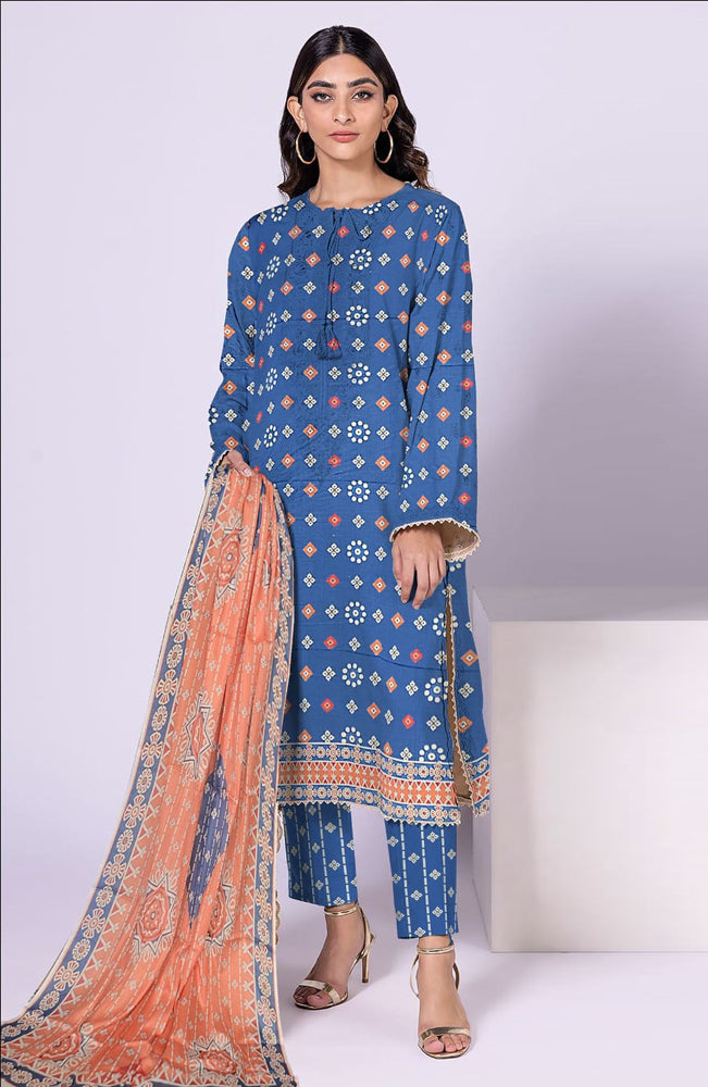 BAKHIYA - 3PC LAWN PRINTED SHIRT WITH LAWN PRINTED DUPATTA AND TROUSER - RB11012