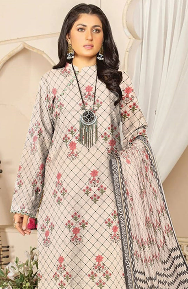 BAKHIYA - 3PC LAWN PRINTED SHIRT WITH LAWN PRINTED DUPATTA AND TROUSER - RB11013