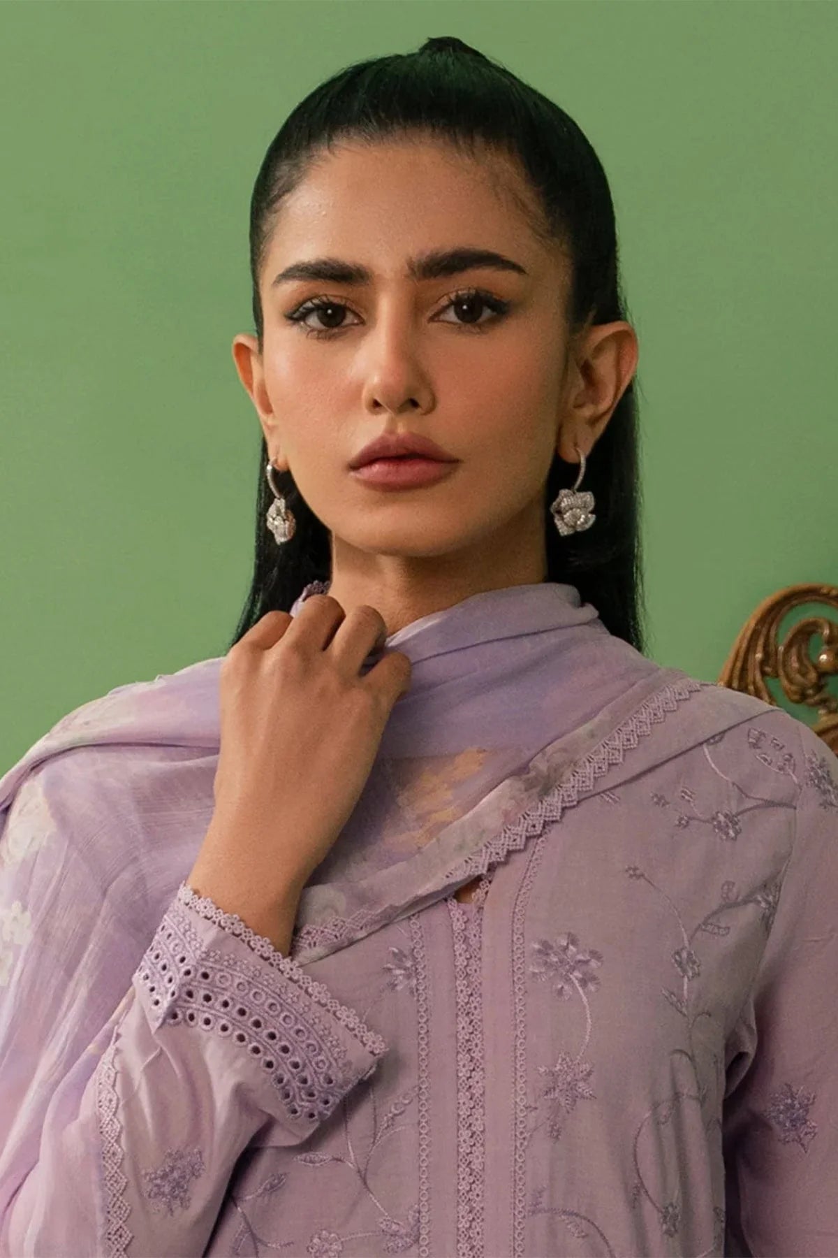 CROSS STITCH - 3PC LAWN EMBROIDERED SHIRT WITH CHIFFON EMBROIDERED DUPATTA AND TROUSER - RB11078