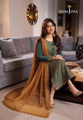 ASIM JOFA - 3PC LAWN EMBROIDERED SHIRT WITH CHIFFON EMBROIDERED DUPPATA AND TROUSER - RB11035