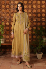 IZNIK - 3PC PRINTED SHIRT WITH PATCHES AND CHIFFON DUPATA AND TROUSER - RB11175