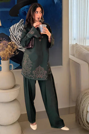 BATIK - 2PC EMBROIDERED SHIRT WITH EMBROIDERED PATCHES AND TROUSER - RB11164