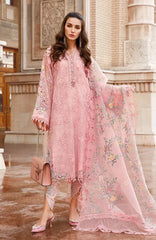 MARIA B - 3PC LAWN EMBROIDERED SHIRT WITH ORGANZA EMBROIDERED DUPPATA AND TROUSER