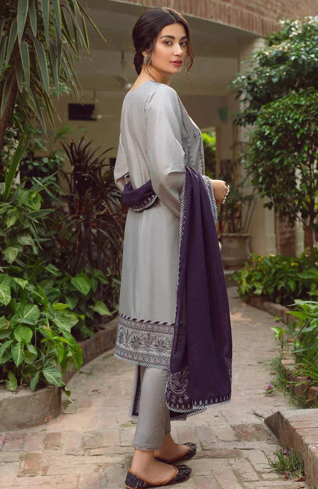 JAZMIN - 3PC LAWN EMBROIDERED SHIRT WITH CHIFFON EMBROIDERED DUPPATA AND TROUSER