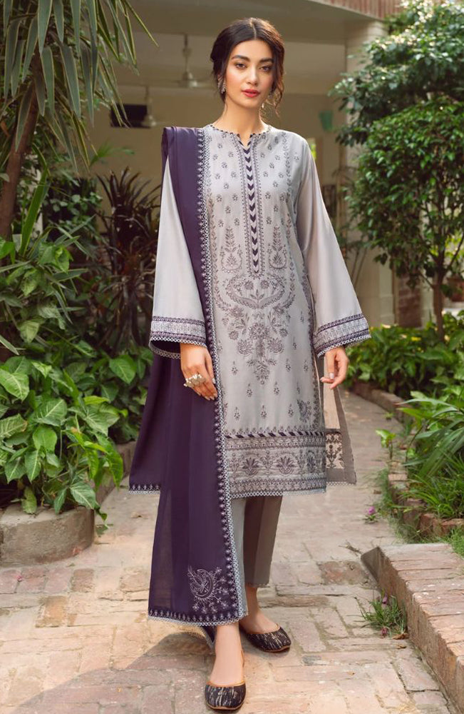 JAZMIN - 3PC LAWN EMBROIDERED SHIRT WITH CHIFFON EMBROIDERED DUPPATA AND TROUSER