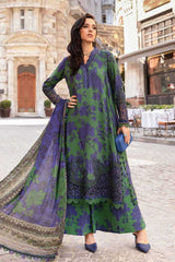 MARIA B - 3PC PRINTED SHIRT WITH PATCHES AND CHIFFON DUPATA AND TROUSER - RB11172