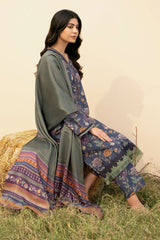 BAROQUE - 3PC KHADDAR PRINTED SHIRT WITH KHADDAR PRINTED DUPATTA AND TROUSER