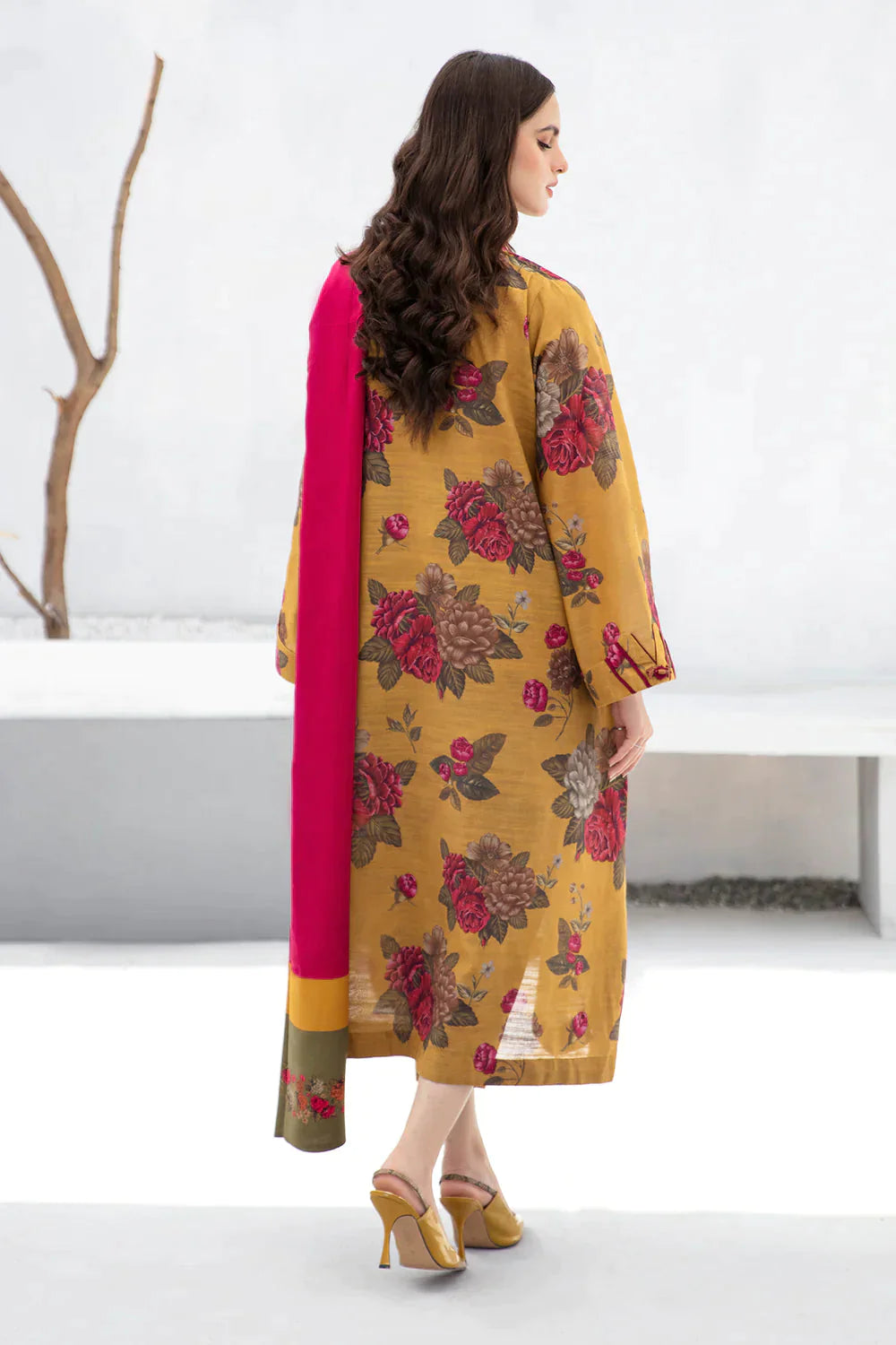 BAROQUE - 3PC KARANDI PRINTED SHIRT WITH KARANDI PRINTED DUPATTA AND TROUSER