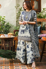 SAPPHIRE - 3PC PRINTED SHIRT WITH PATCHES AND CHIFFON DUPATA AND TROUSER - RB11184