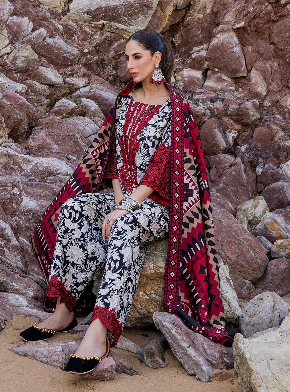 ZAINAB CHOTTANI - 3PC LAWN PRINTED SHIRT WITH LAWN PRINTED DUPATTA AND TROUSER - RB1102