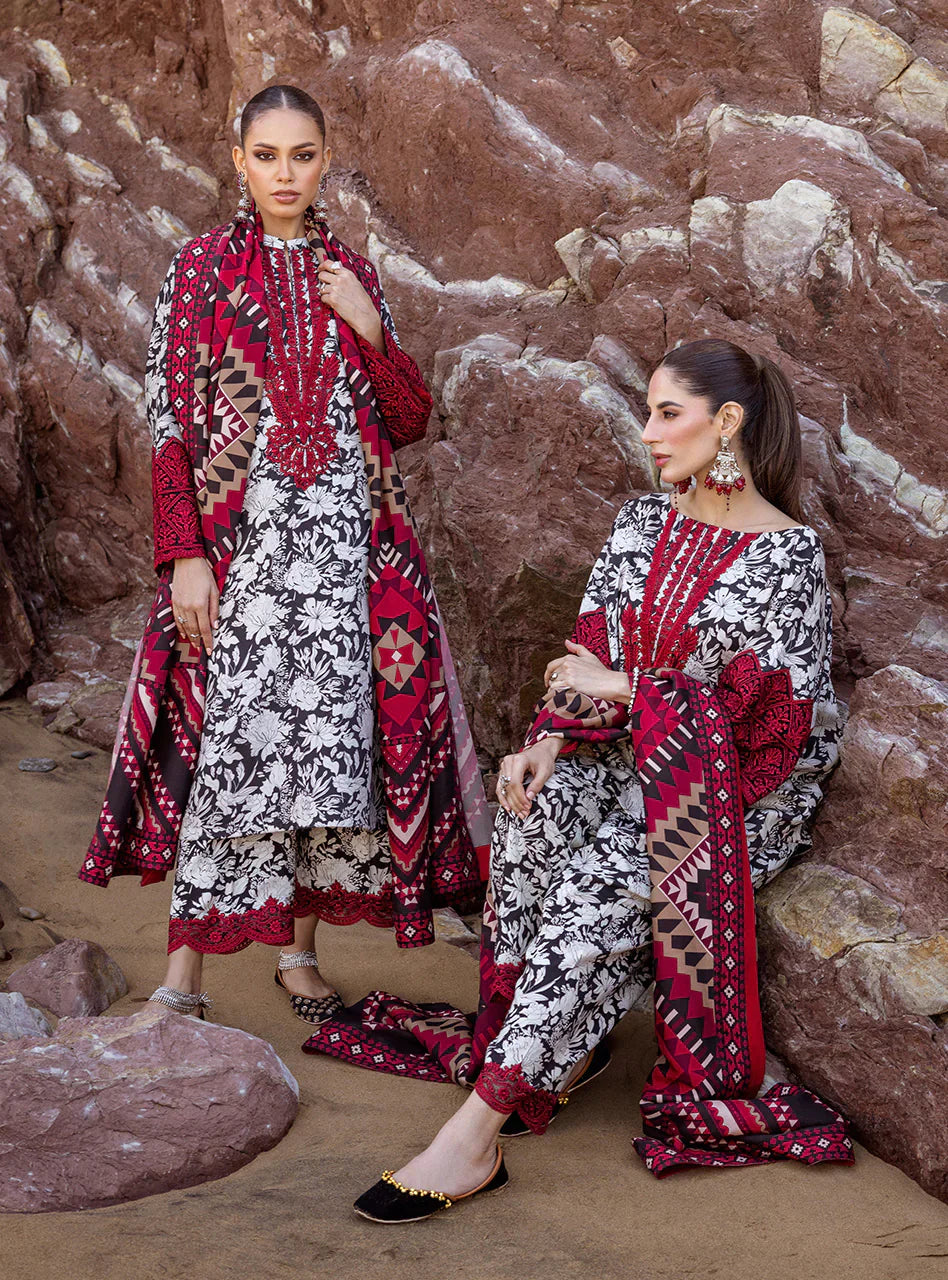 ZAINAB CHOTTANI - 3PC LAWN PRINTED SHIRT WITH LAWN PRINTED DUPATTA AND TROUSER - RB1102