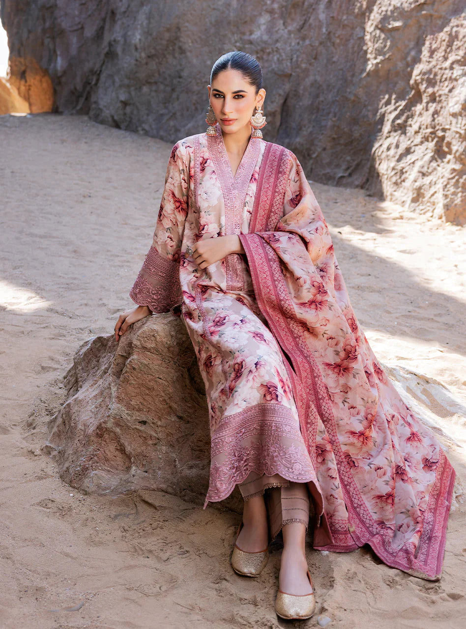 ZAINAB CHOTTANI - 3PC LAWN PRINTED SHIRT WITH LAWN PRINTED DUPATTA AND TROUSER - RB1104