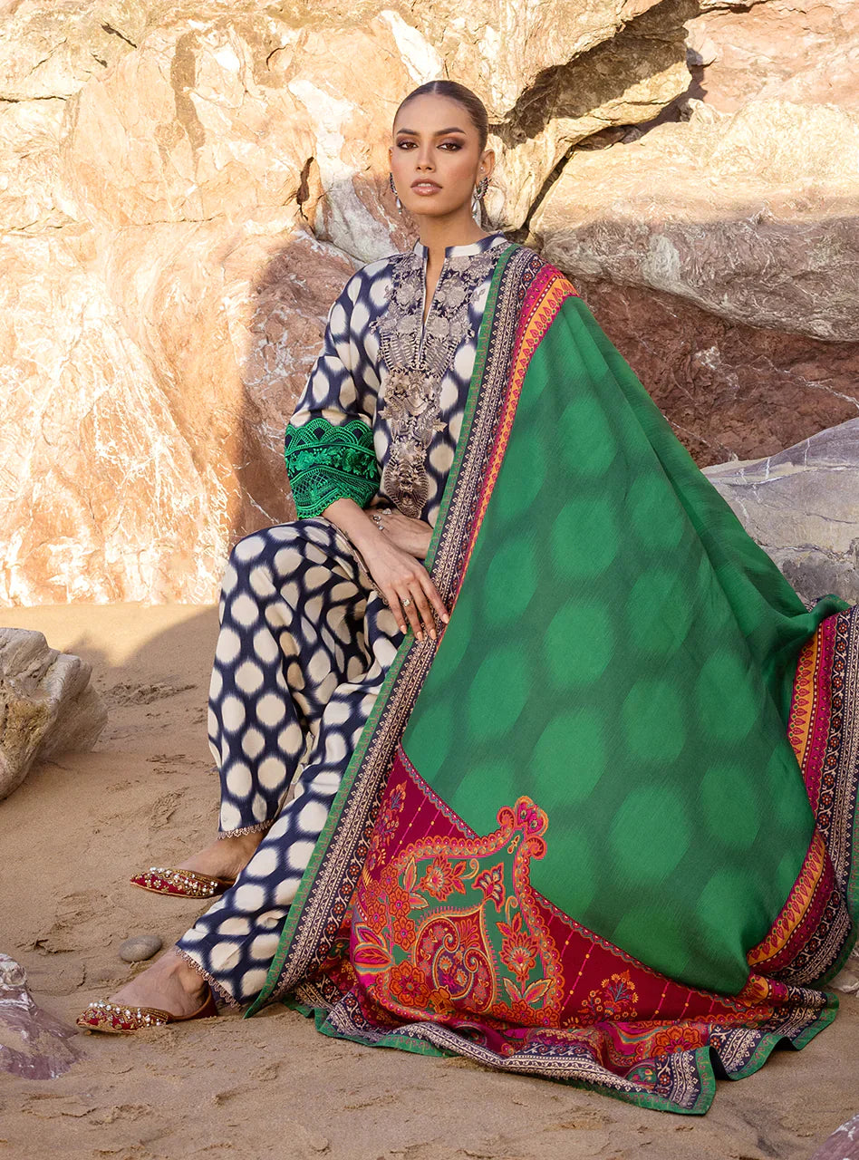 ZAINAB CHOTTANI  - 3PC LAWN PRINTED SHIRT WITH LAWN PRINTED DUPATTA AND TROUSER - RB1105