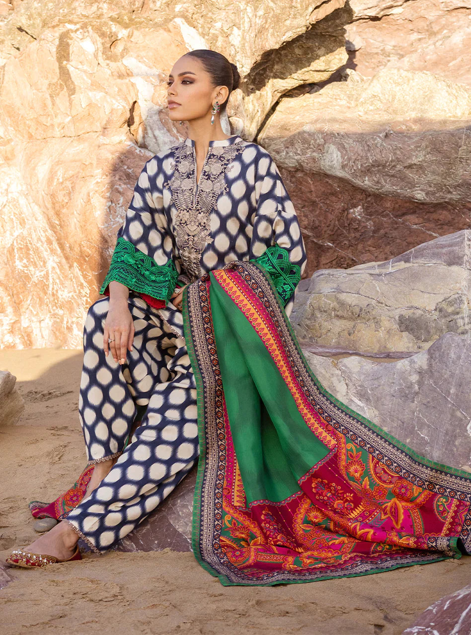 ZAINAB CHOTTANI  - 3PC LAWN PRINTED SHIRT WITH LAWN PRINTED DUPATTA AND TROUSER - RB1105