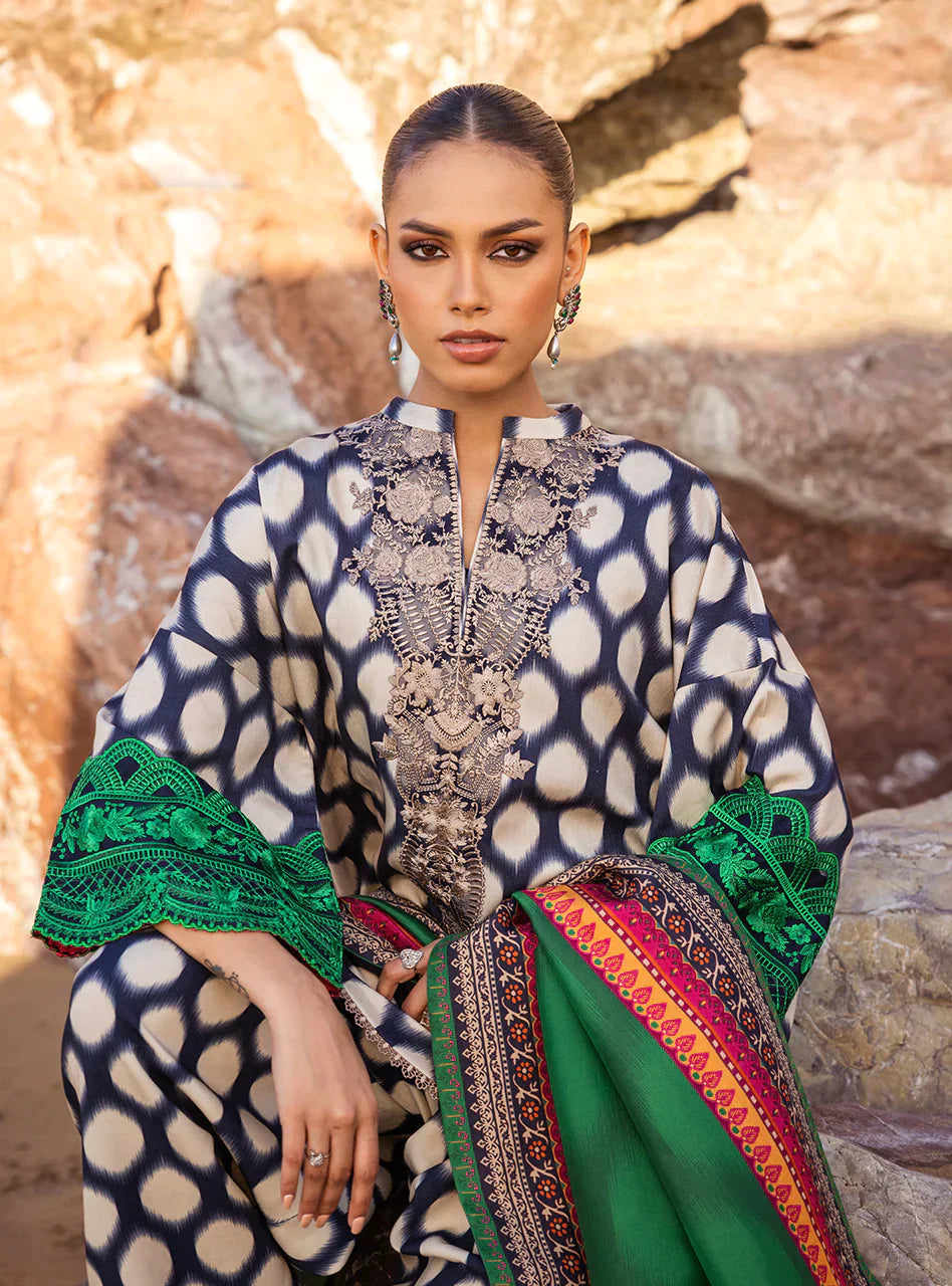 ZAINAB CHOTTANI  - 3PC LAWN PRINTED SHIRT WITH LAWN PRINTED DUPATTA AND TROUSER - RB1105