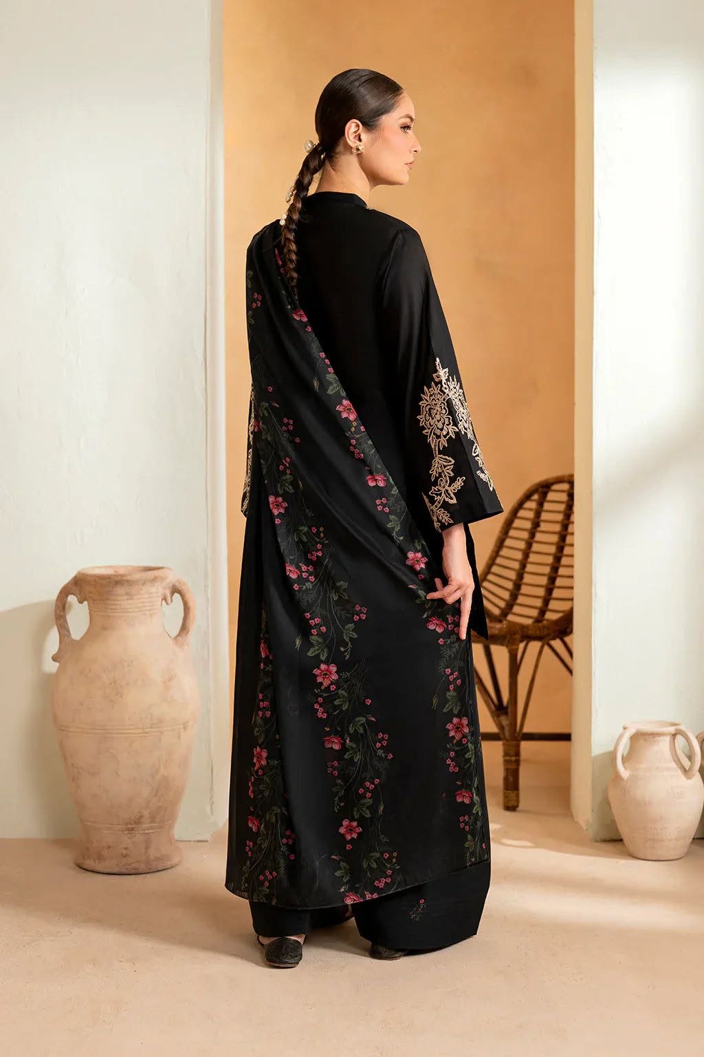 IZNIK - 3PC EMBROIDERED SHIRT WITH CHIFFON DUPATTA AND TROUSER - RB11208