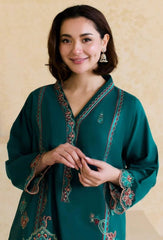 ZARA SHAHJAHAN - 2PC EMBROIDERED SHIRT WITH EMBROIDERED PATCHES AND TROUSER - RB11212
