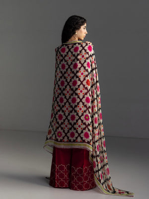 ZARA SHAHJAHAN - 3PC EMBROIDERED SHIRT WITH CHIFFON DUPATTA AND TROUSER - RB11210