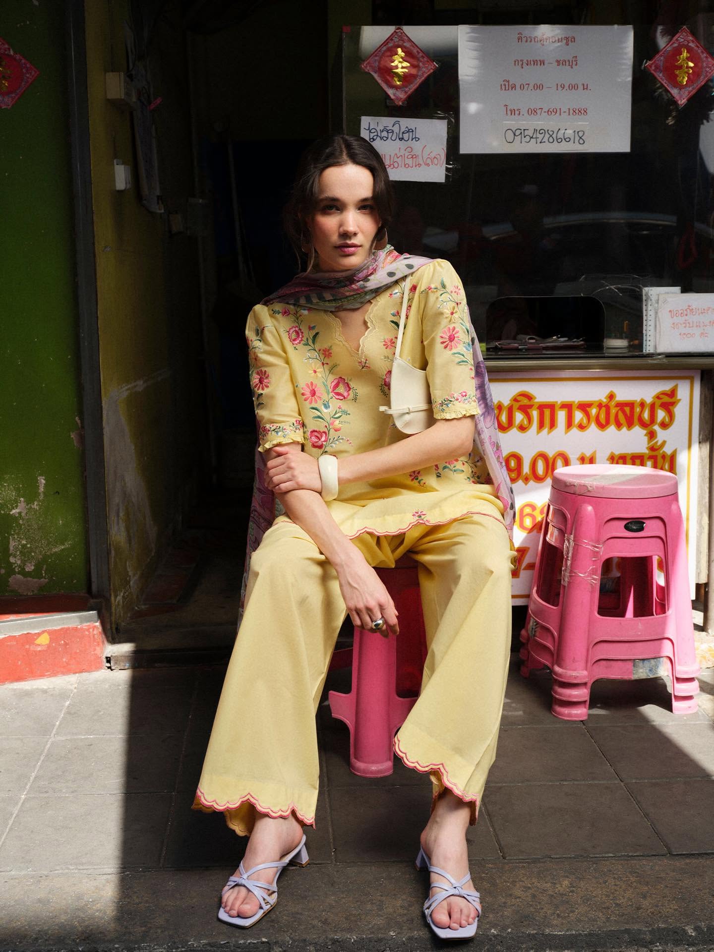 ZARA SHAHJAHAN - 3PC EMBROIDERED SHIRT WITH CHIFFON DUPATTA AND TROUSER - RB11209