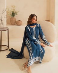 MIRANA - 3PC EMBROIDERED SHIRT WITH CHIFFON DUPATTA AND TROUSER - RB11196