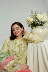 ZARA SHAH JAHAN - 3PC LAWN EMBROIDERED SHIRT WITH ORGANZA PRINTED DUPATTA AND TROUSER - RB11029