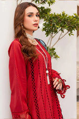 MARIA B - 3PC CHIKANKARI LAWN EMBROIDERED SHIRT WITH DIAMOND PRINTED DUPATTA AND TROUSER - RB11033