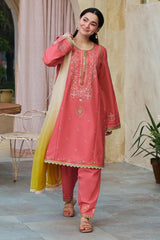 ZARA SHAH JAHAN - 3PC LAWN EMBROIDERED SHIRT WITH CHIFFON PRINTED DUPATTA AND TROUSER - RB11038