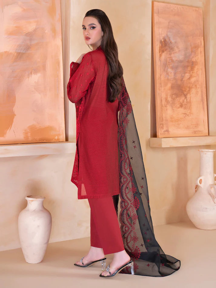 LIMELIGHT - 3PC LAWN CHICKENKARI SHIRT WITH CHIFFON EMBROIDERED DUPATTA AND TROUSER - RB11042