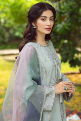 JAZMIN - 3PC LAWN EMBROIDERED SHIRT AND ORGANZA PRINTED DUPATTA WITH TROUSER - RB11042