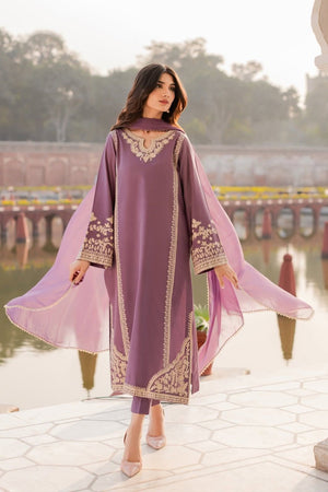 MIRANA - 3PC EMBROIDERED SHIRT WITH CHIFFON DUPATTA AND TROUSER - RB11195