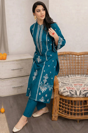 URGE - 2PC EMBROIDERED SHIRT WITH EMBROIDERED PATCHES AND TROUSER - RB11194