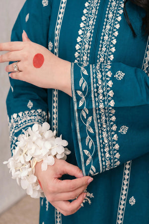URGE - 2PC EMBROIDERED SHIRT WITH EMBROIDERED PATCHES AND TROUSER - RB11194