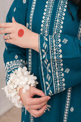 URGE - 2PC EMBROIDERED SHIRT WITH EMBROIDERED PATCHES AND TROUSER - RB11194
