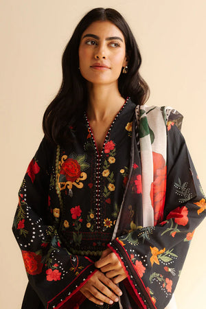 COCO BY ZARA SHAH JAHAN - 3PC PRINTED TANA DORA SHIRT WITH VOIL PRINTED DUPATTA- RB11113