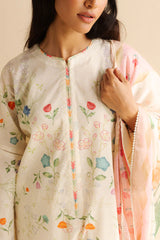 COCO BY ZARA SHAH JAHAN - 3PC PRINTED TANA DORA SHIRT WITH VOIL PRINTED DUPATTA- RB11118