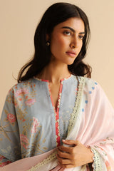 COCO BY ZARA SHAH JAHAN - 3PC PRINTED TANA DORA SHIRT WITH VOIL PRINTED DUPATTA- RB11120