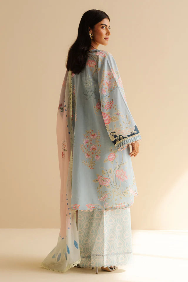 COCO BY ZARA SHAH JAHAN - 3PC PRINTED TANA DORA SHIRT WITH VOIL PRINTED DUPATTA- RB11120