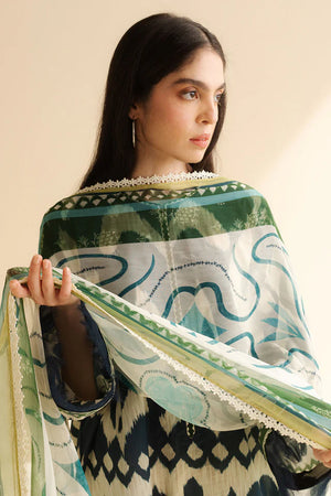 COCO BY ZARA SHAH JAHAN - 3PC PRINTED TANA DORA SHIRT WITH VOIL PRINTED DUPATTA- RB11119