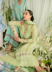 ZARA SHAH JAHAN - 3PC DHANAK EMBROIDERED SHIRT WITH DHANAK EMBROIDERED DUAPTTA AND TROUSER- RB11090