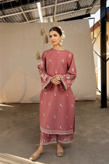 BAKHIYA - 2PC KHAADAR EMBROIDERED SHIRT WITH KHADDAR TROUSER - RB11097