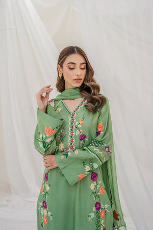 BATIK - 3PC EMBROIDERED SHIRT WITH EMBROIDERED DUPATA AND TROUSER - RB11159