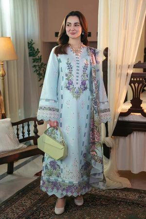 RANG RASIYA-3PC EMBROIDERED DHANAK SHIRT WITH PRINTED SHAWL AND TROUSER - RB11229